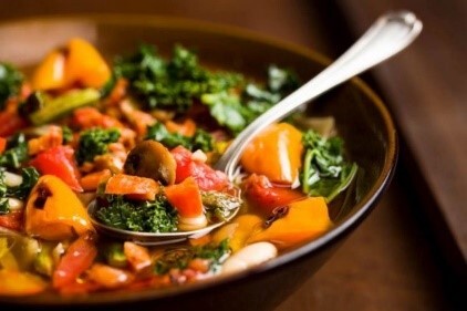 Farmer's Market Roasted Vegetable Soup featured in our free Diabetes Alert Day class.