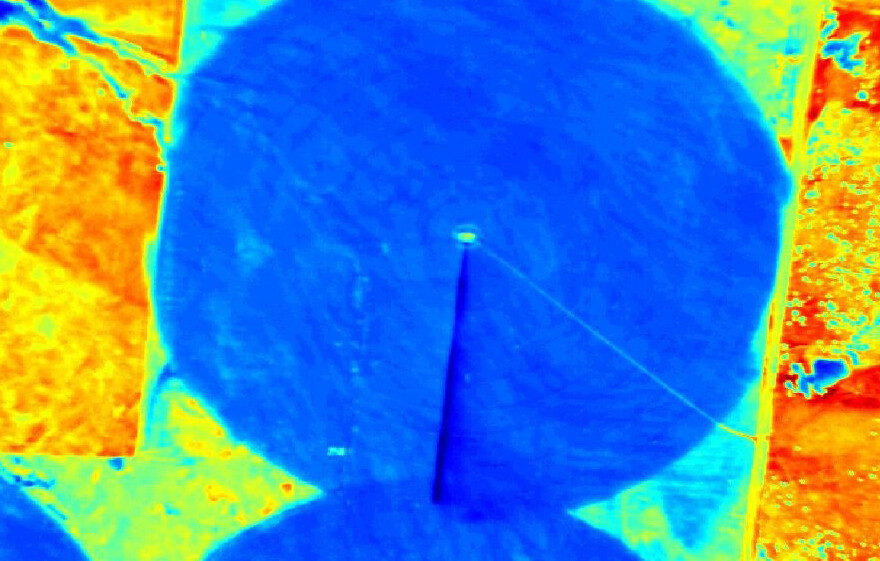 Evaporative research by Joe Szilagyi advanced with assistance from an alumnus and Cornerstone Mapping's highly sensitive thermal-infrared camera. Pictured is an research image taken by the camera. 