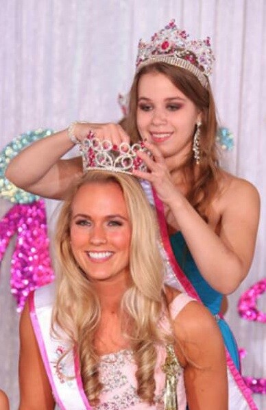 Victoria Bayer being crowned America's U.S. Miss Nebraska in October. 